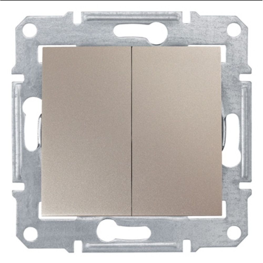 Выключатель двухклавишный Schneider Electric Sedna 10А Титан SDN0300168